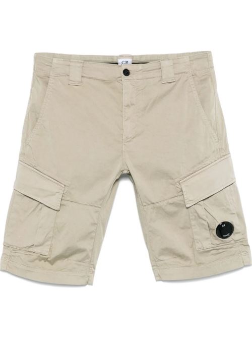 SATEEN STRETCH CARGO SHORTS C.P.COMPANY | 18CMBE116A005694G327 - VINTAGE KHAKI